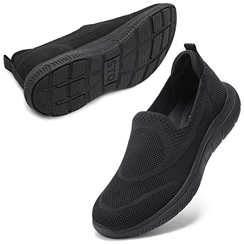 STQ Womens Trainers Ladies Slip on Walking Shoes Lightweight Running Shoes Nurse Working Shoes