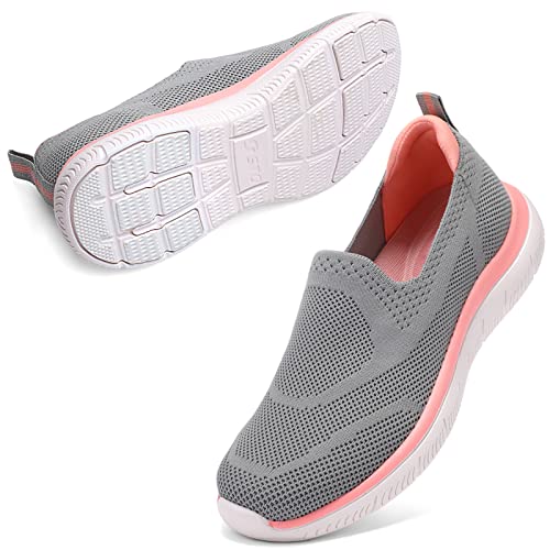 STQ Womens Trainers Ladies Slip on Walking Shoes Lightweight Running Shoes Nurse Working Shoes
