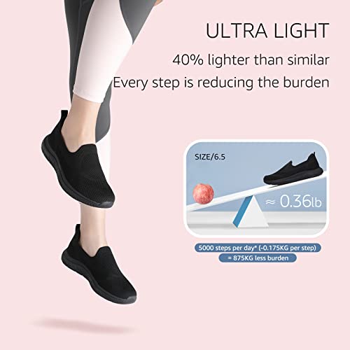 STQ Womens Trainers Ladies Slip on Walking Shoes Lightweight Running Shoes Nurse Working Shoes