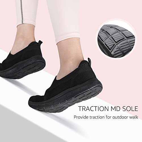 STQ Womens Trainers Ladies Slip on Walking Shoes Lightweight Running Shoes Nurse Working Shoes