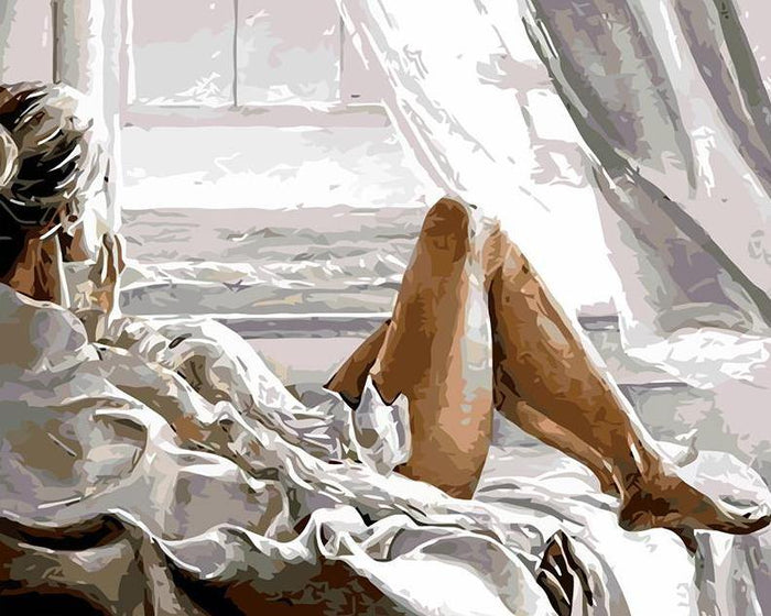 Lady in Bed Paint by Numbers