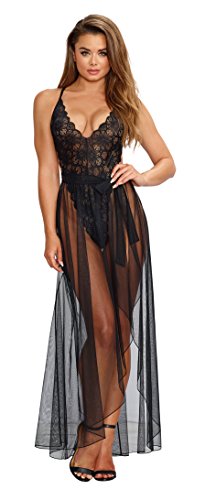 Stylish Women's Teddy Lingerie with Matching Sheer Wraparound Skirt