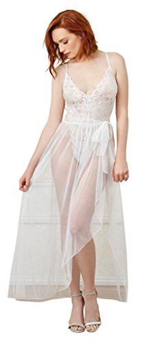 Stylish Women's Teddy Lingerie with Matching Sheer Wraparound Skirt