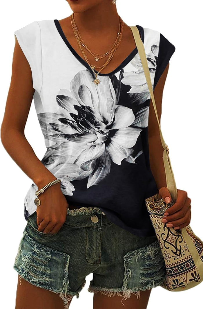 S / Black White Flower