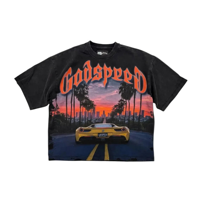 Sunset Blvd Tee Grey Wash