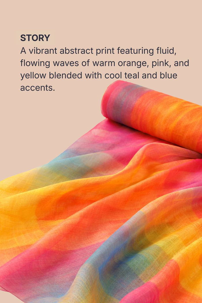 Sunset Mirage Cotton Blend Fabric 56 Inches Width