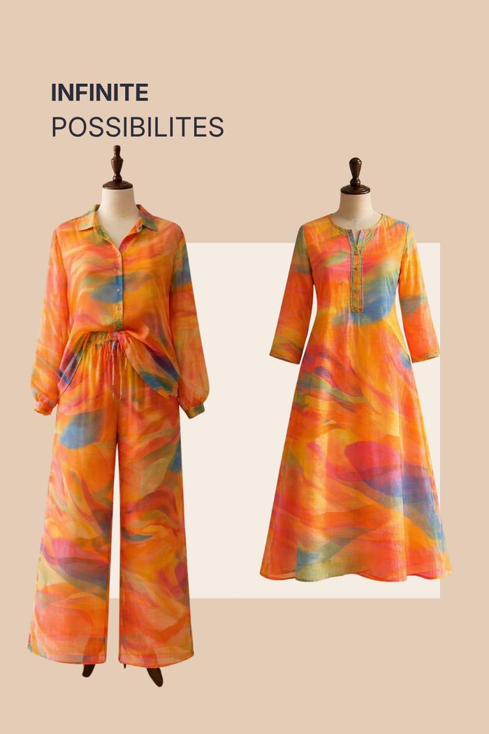 Sunset Mirage Cotton Blend Fabric 56 Inches Width