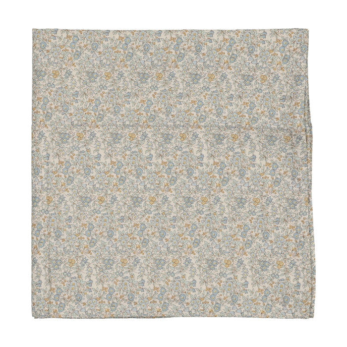 swaddle liberty print muslin - cream/blue