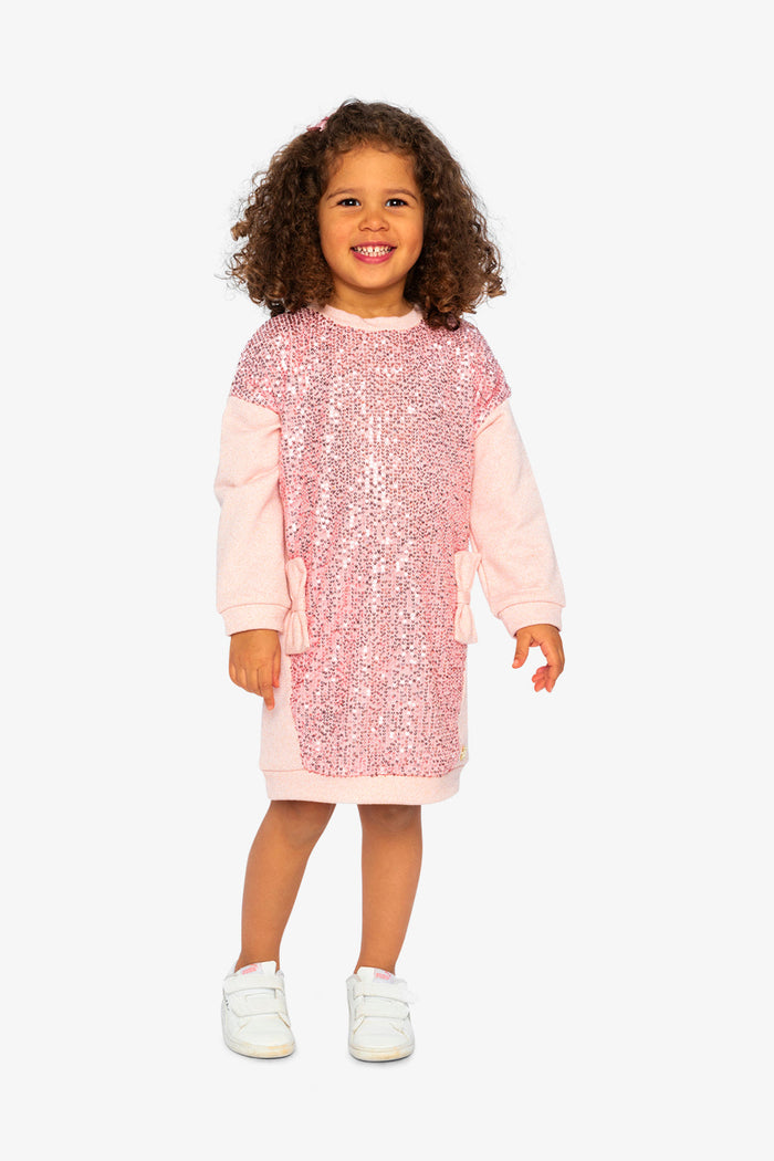 Deux par Deux dusty pink sequin sweatshirt dress, lookbook view