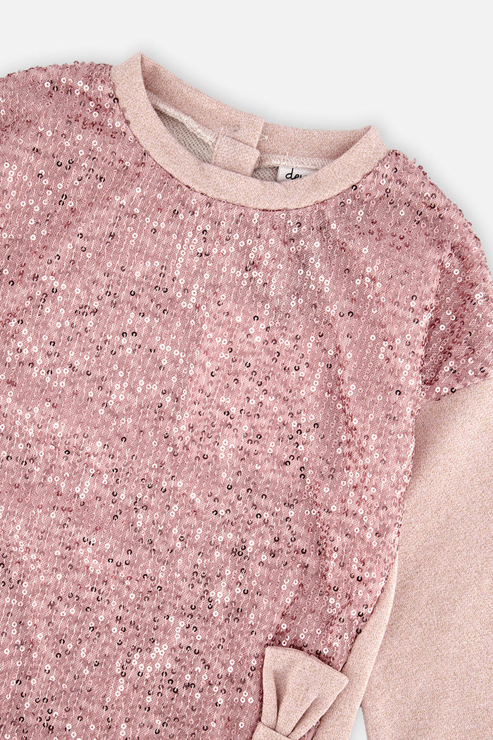 Deux par Deux dusty pink sequin sweatshirt dress, alternate view