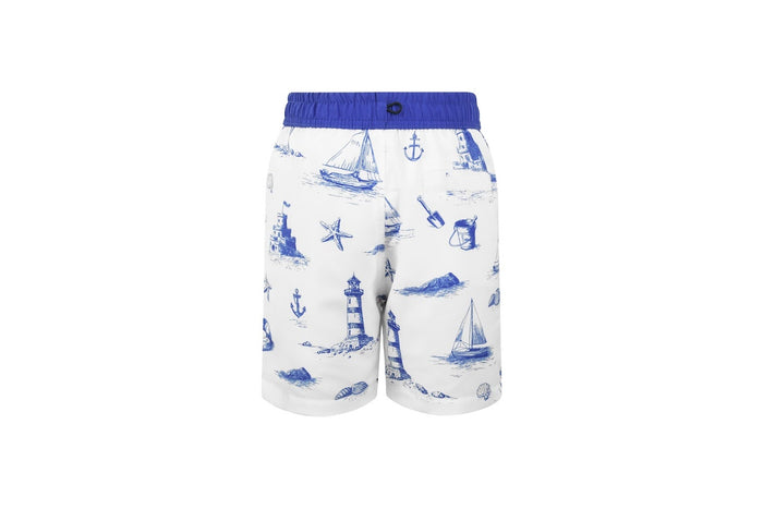 swim shorts toile print - blue