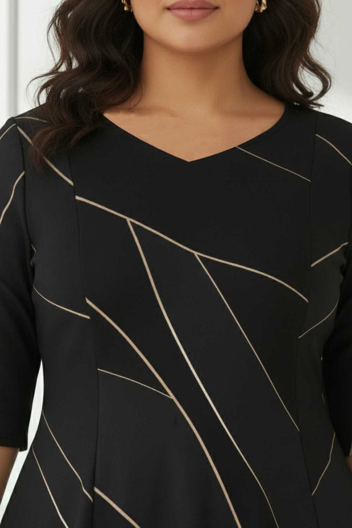 Teal Black Sculpted Cocktail Dress