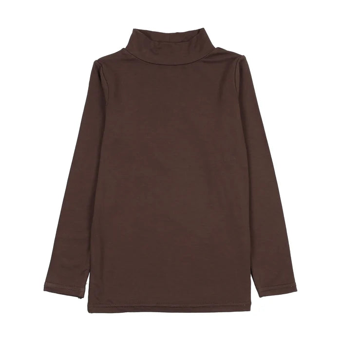 tee l/s bamboo mockneck - chocolate brown