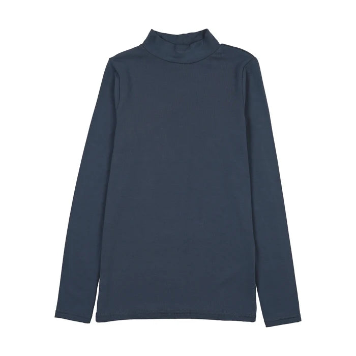 tee l/s bamboo mockneck - vintage blue