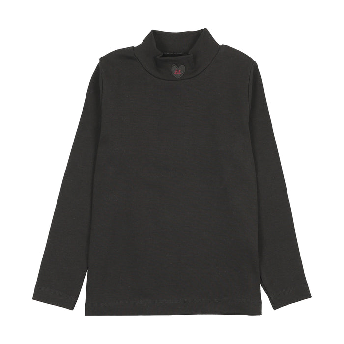 tee l/s rugged threads mockneck - black denim