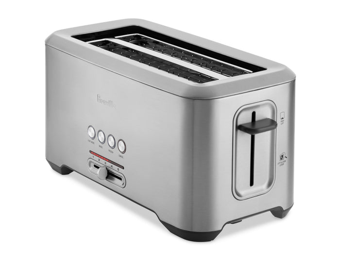 Breville 'A Bit More'® 4-slice long slot toaster with stainless steel finish and adjustable browning control.