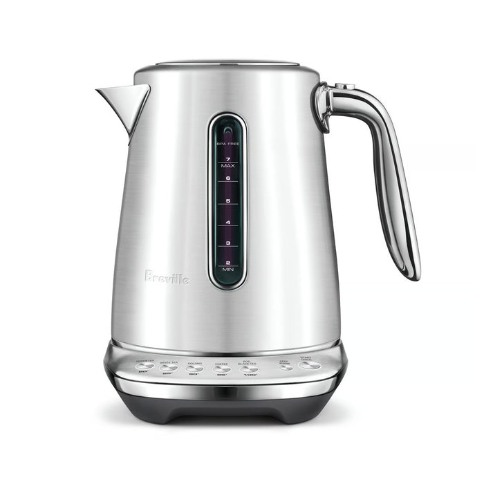 Breville The Smart Luxe Kettle model BKE845BSS1BUS1 with stainless steel body, digital controls, and modern design.