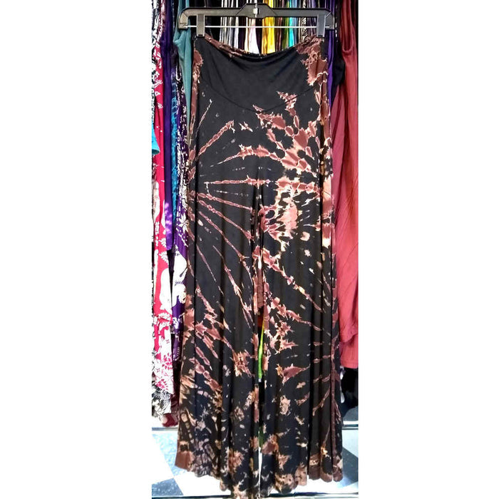 Tie Dye Wide Leg Pants, black and brown