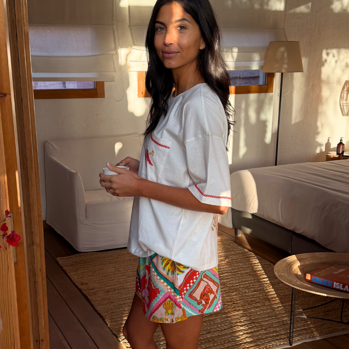 Tile Print Jersey Pyjamas