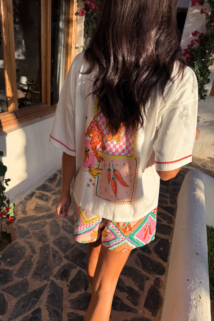 Tile Print Jersey Pyjamas