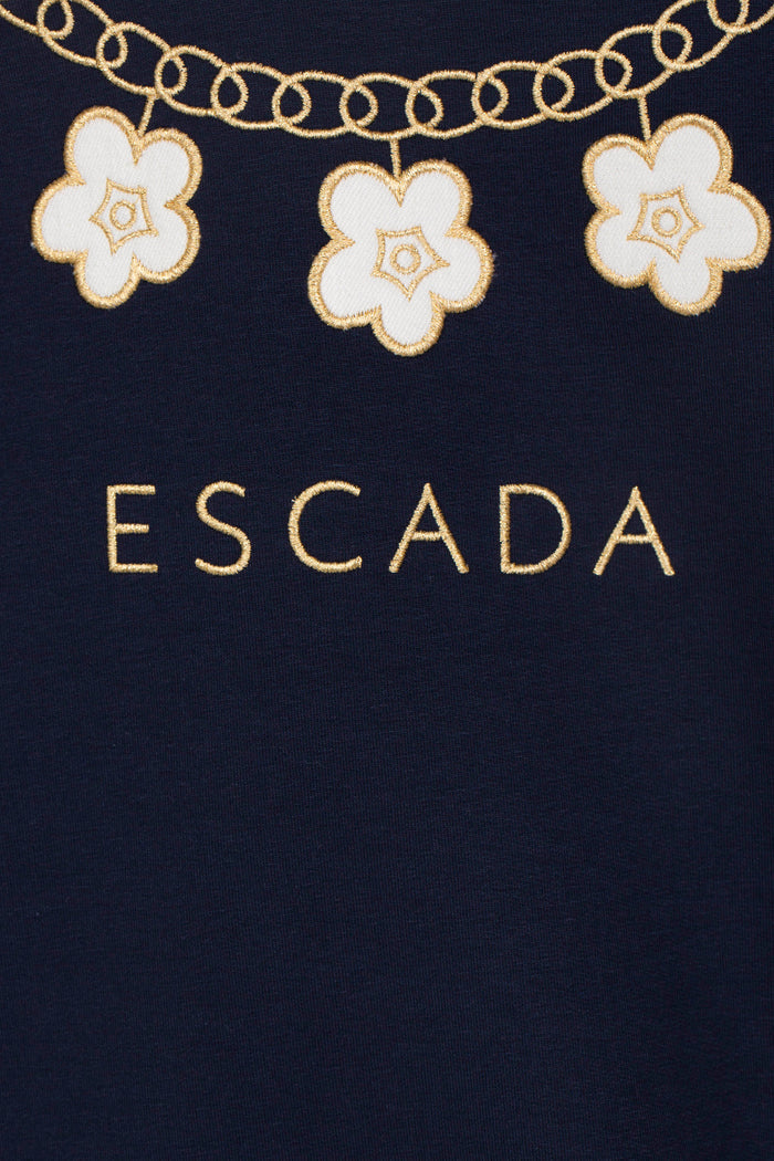 top l/s charm necklace logo sweatshirt - navy blazer-776
