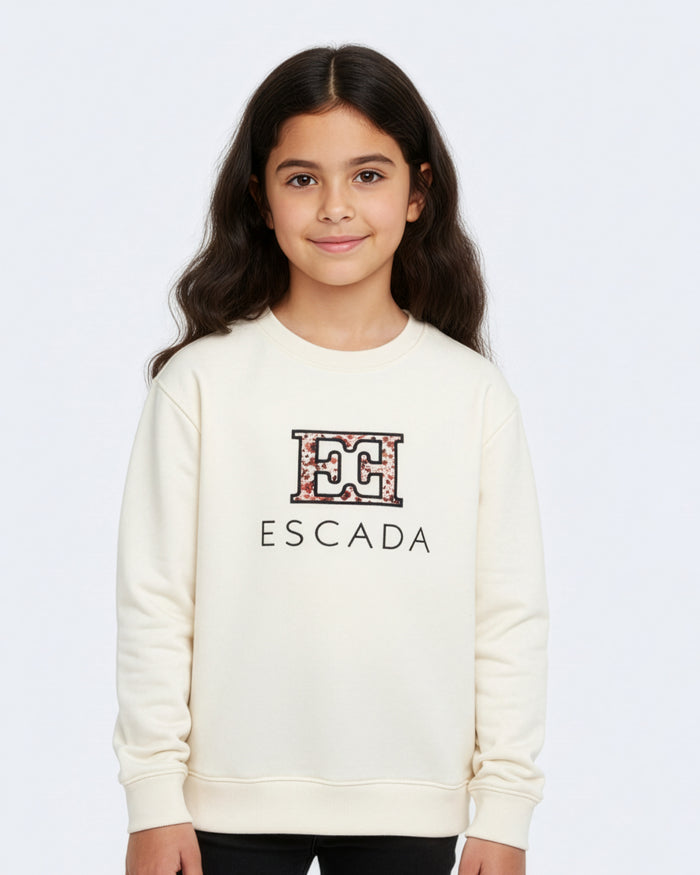 top l/s design logo sweatshirt - lambs wool-302