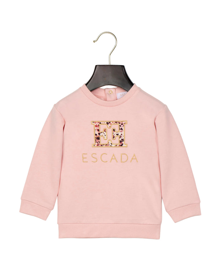 top l/s design logo sweatshirt - peach skin-822