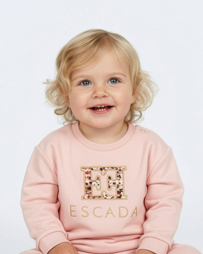 top l/s design logo sweatshirt - peach skin-822