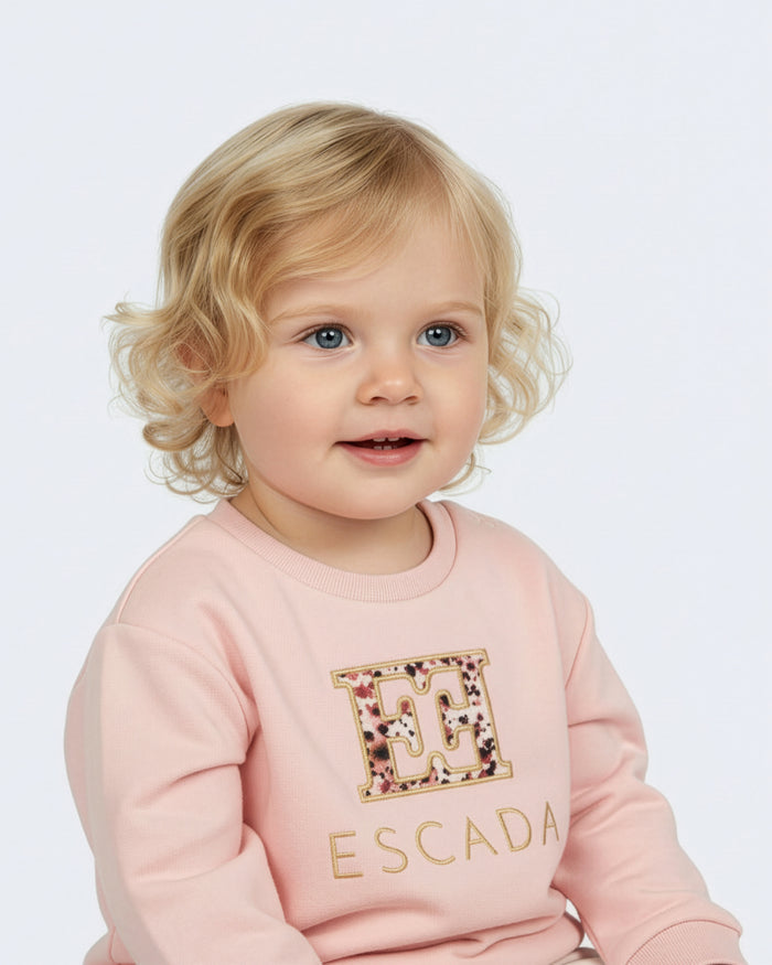 top l/s design logo sweatshirt - peach skin-822