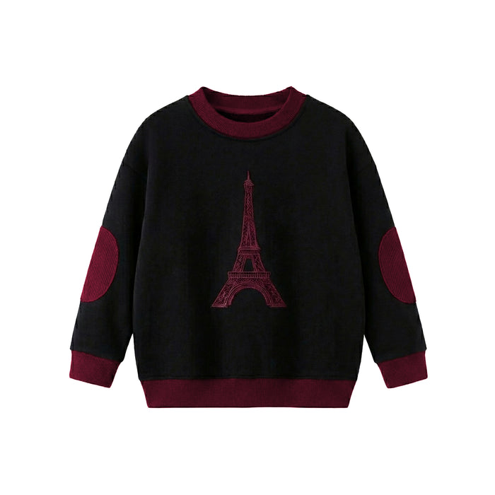 top l/s eiffel tower sweatshirt - black/red