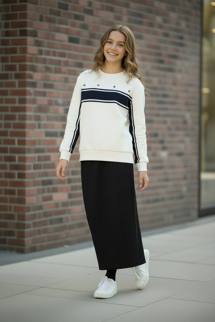 top l/s hugo stripe sweatshirt - lily-105