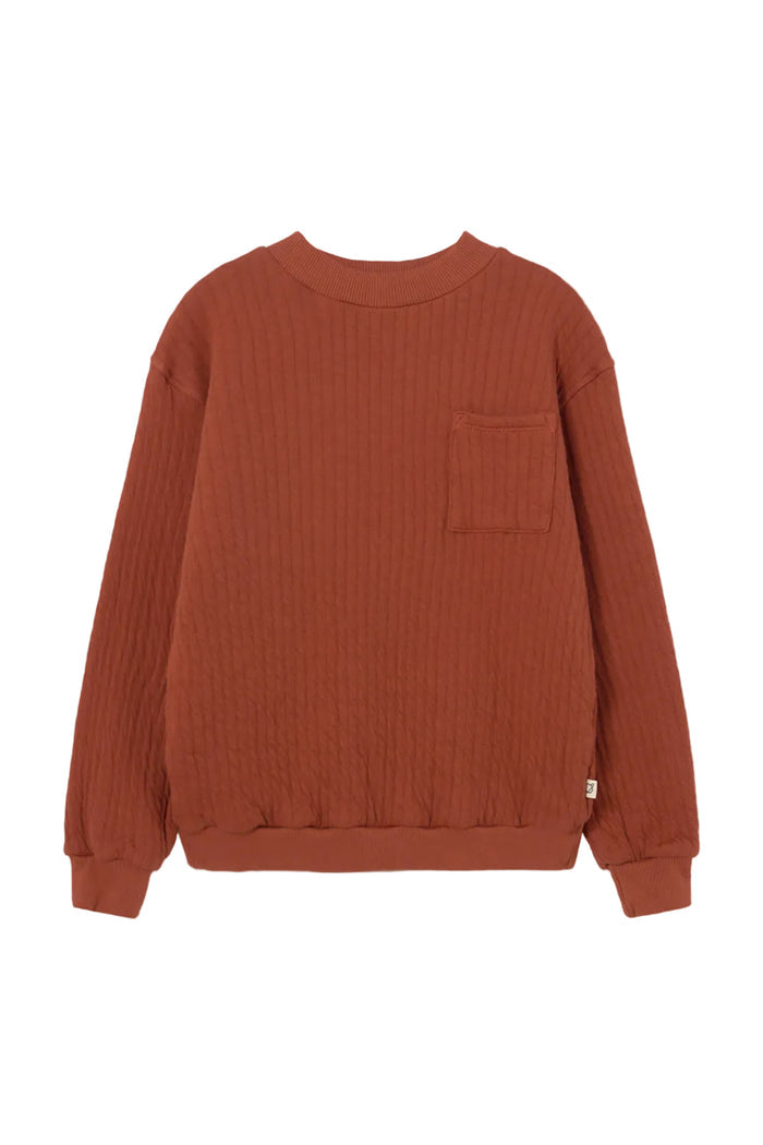top l/s quilted pocket sweatshirt - ginger