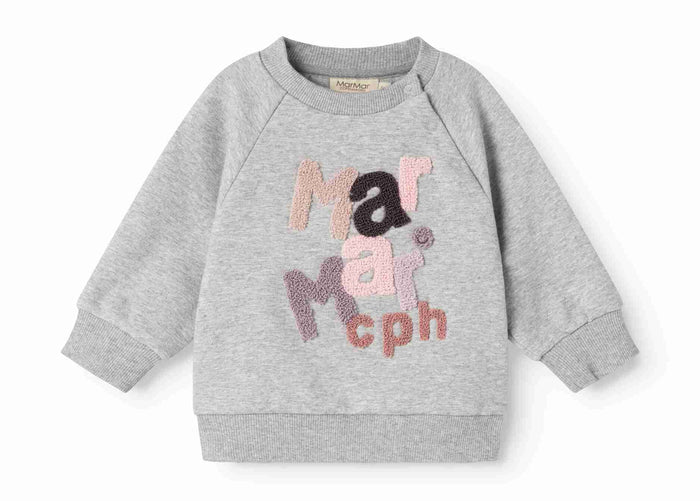 top l/s sherpa logo sweatshirt - cloud grey logo
