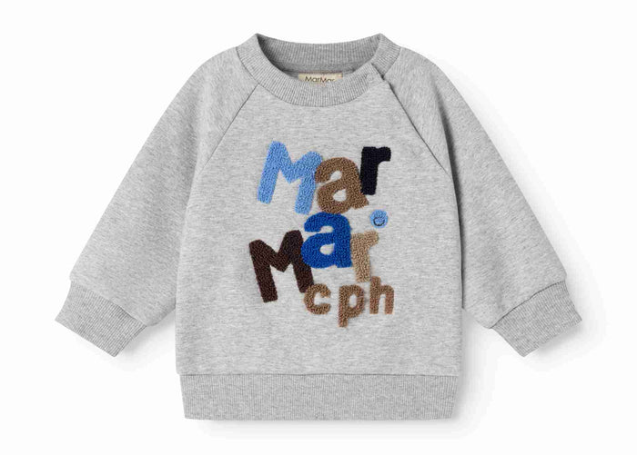 top l/s sherpa logo sweatshirt - muddy logo