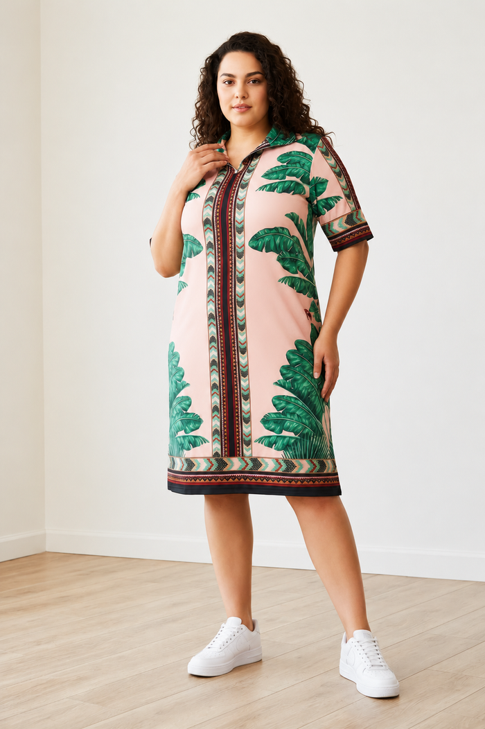 Tropical Pink Polo Dress