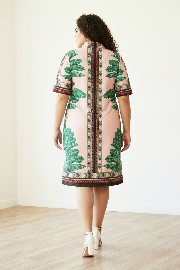 Tropical Pink Polo Dress