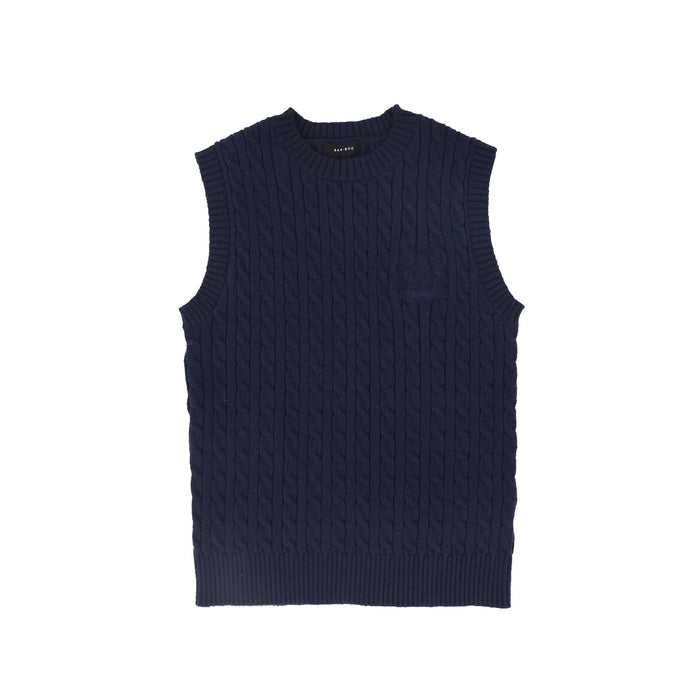 vest cable knit - navy