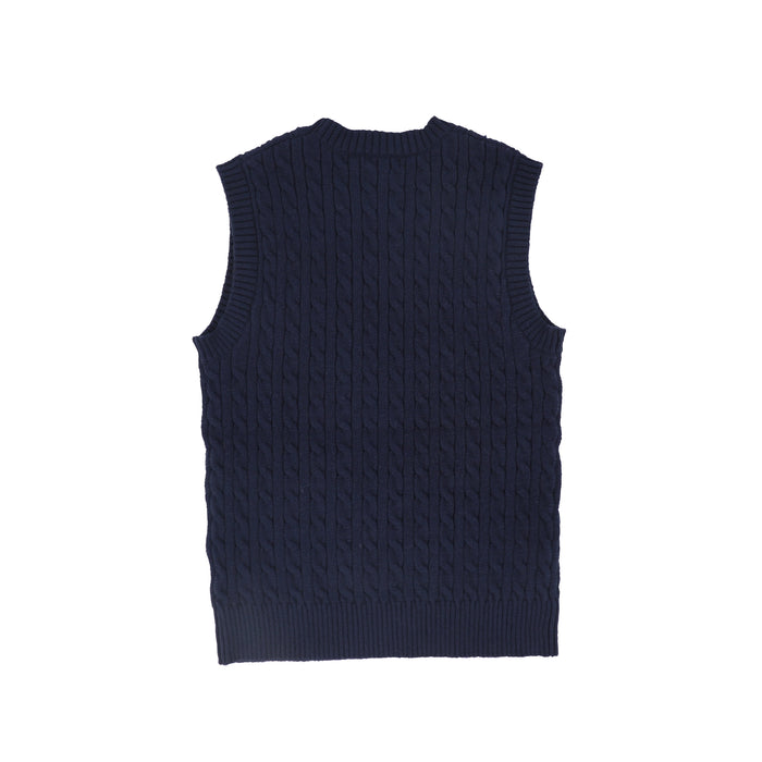 vest cable knit - navy