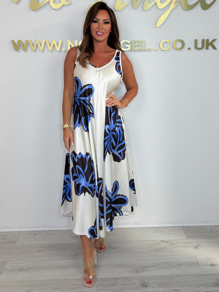 Vest Strap Printed V-neck Maxi Dress (2 Colours)