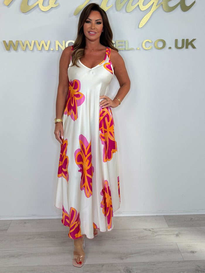 Vest Strap Printed V-neck Maxi Dress (2 Colours)