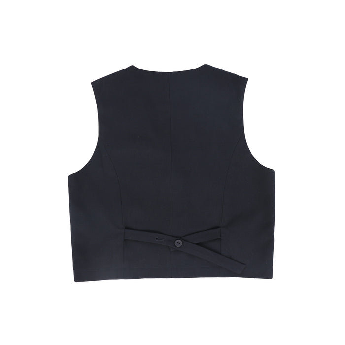vest suit with back closure - navy