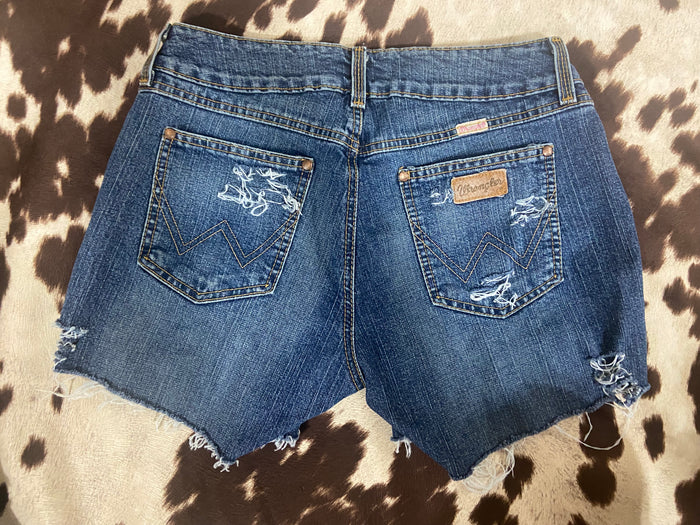 VINTAGE Wrangler Distressed Denim Shorts - Deer Creek Mercantile