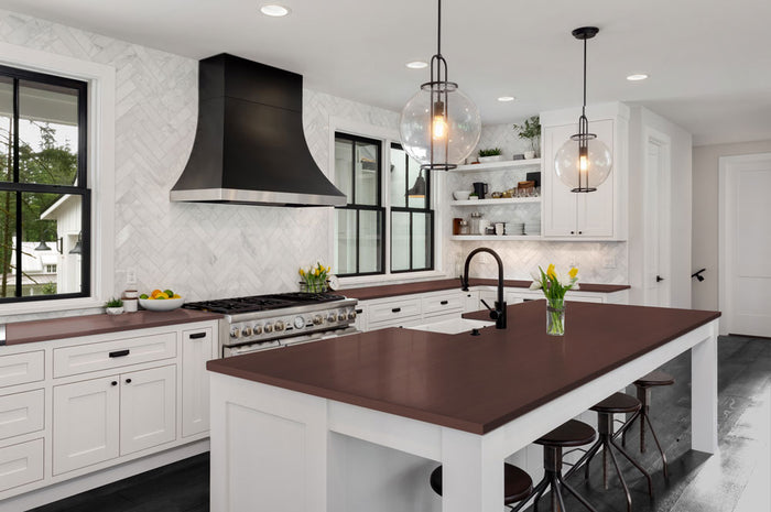 Multi-purpose Wood'n Kit in Red Mahogany by Retique It, showing a kitchen countertop with wood finish application.