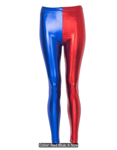 Women's Halloween Contrast Red & Blue Leggings