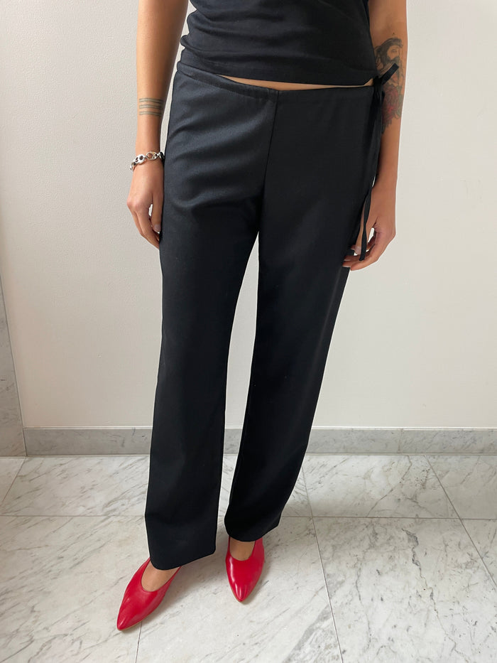 Wool Tie Pants, Black Brooke Callahan