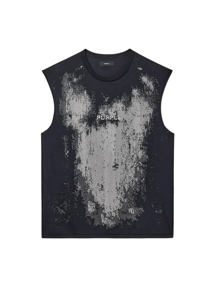 Worn Crystals hotfix-detail textured vest