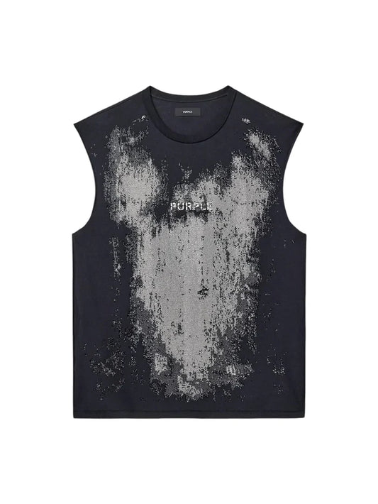 Worn Crystals hotfix-detail textured vest