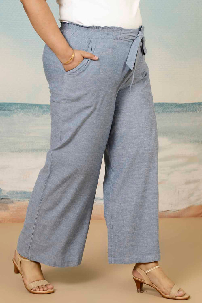 Yale Blue Tie Detail Pants