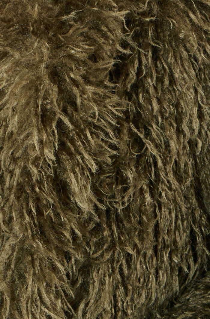 Yumi Green Luxe Long Hair Fur Coat