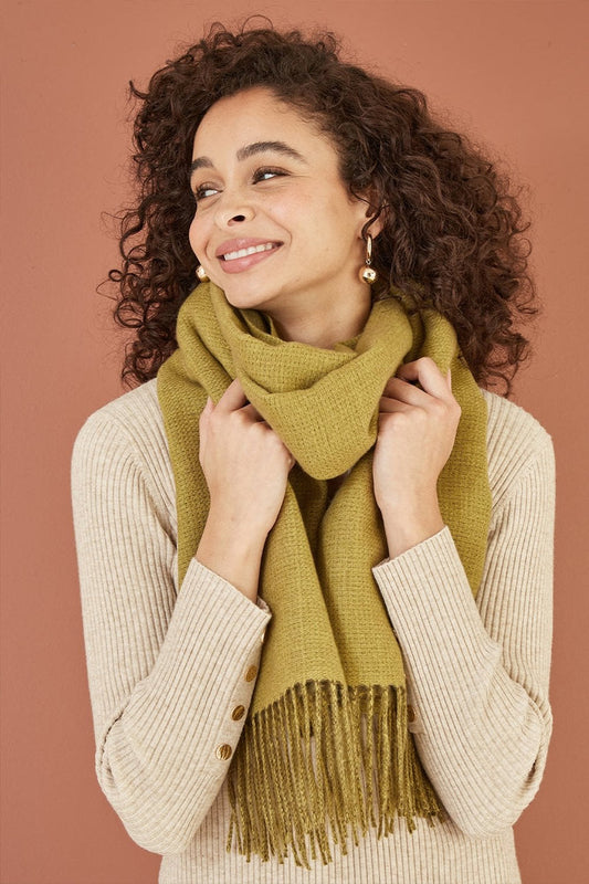 Yumi Green Two Tone Scarf